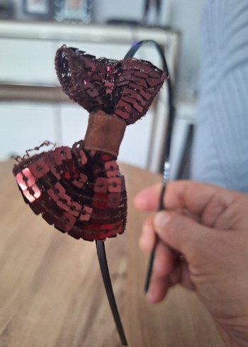 Kahvereng Pullu Fiyonk Saç Tacı - Görsel 5