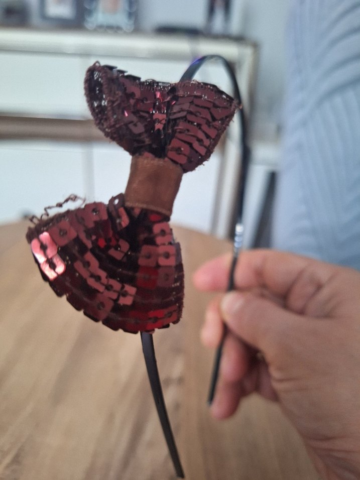 Kahvereng Pullu Fiyonk Saç Tacı - Görsel 5