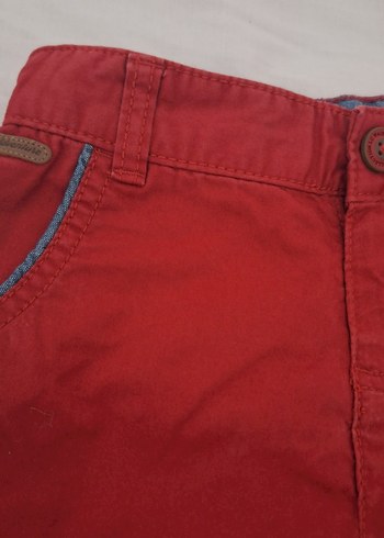 Düğmeli Kırmızı Erkek Şort - Görsel 7