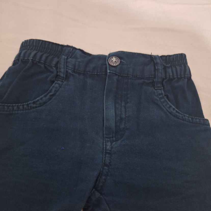 Erkek Çocuk Lacivert Elastik Bel Denim Şort - Görsel 4