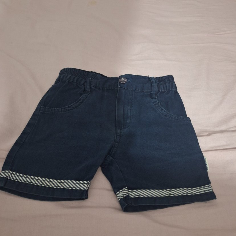 Erkek Çocuk Lacivert Elastik Bel Denim Şort - Görsel 3