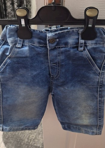 Düğmeli Erkek Çocuk Mavi Denim Şort - Görsel 2