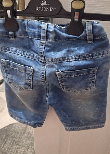 Düğmeli Erkek Çocuk Mavi Denim Şort - Görsel 3