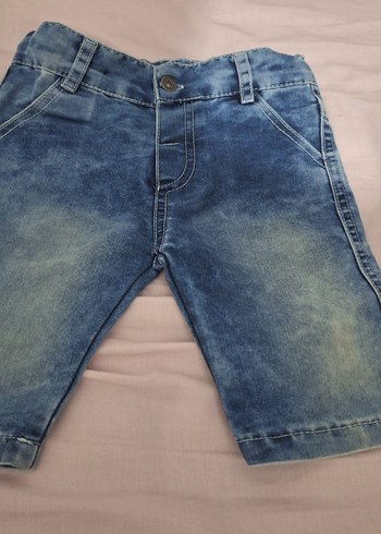 Düğmeli Erkek Çocuk Mavi Denim Şort - Görsel 6