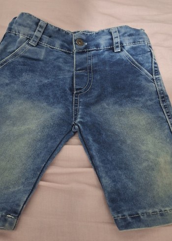 Düğmeli Erkek Çocuk Mavi Denim Şort - Görsel 5