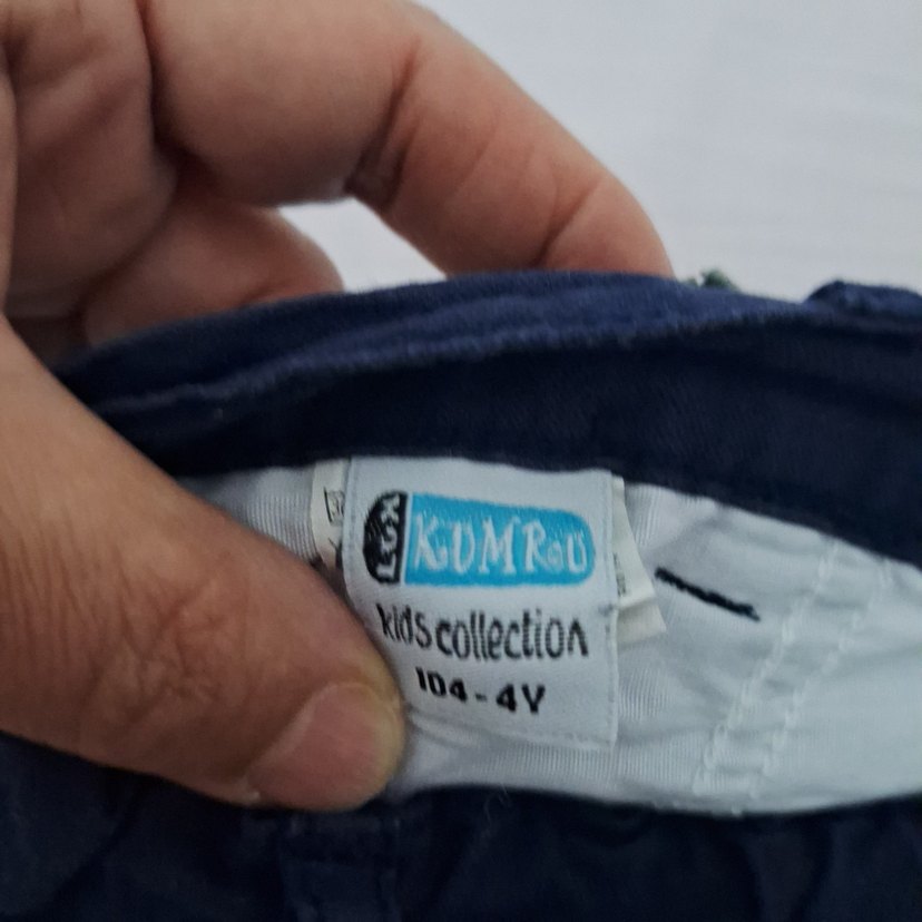 Koyu Mavi Denim Çocuk Pantolon ve Yeşil Askı - Görsel 5