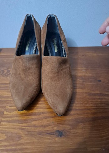 Bej Süet Dolgu Topuk Kadın Stiletto