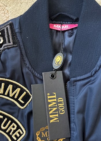 l Beden Kadın Lacivert Nakışlı Bomber Ceket