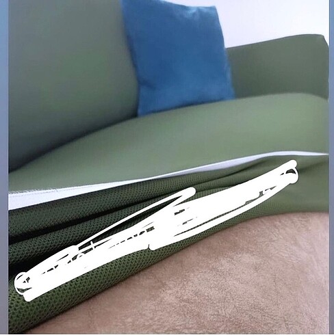 Kolsuz kenarları lastik haki yeşil koltuk kılıfı
