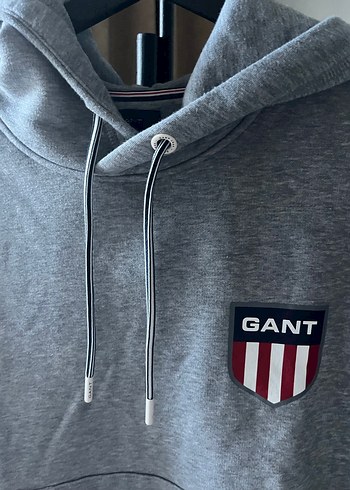 m Beden GANT Gri Kapüşonlu Sweatshirt