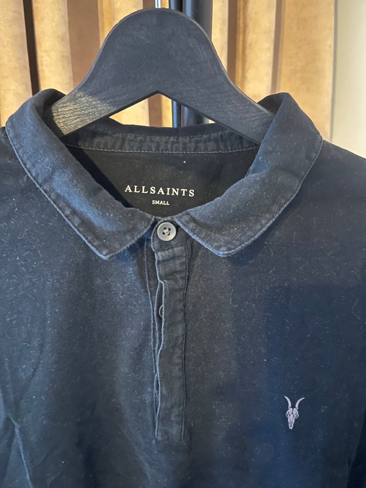All sanints Erkek Siyah  Uzun Kollu Polo Tişört — görsel 2/3