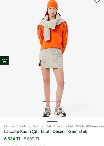 Lacoste Krem Mini Etek