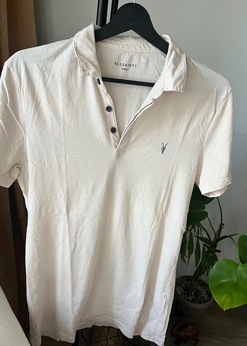 All Saints Allsaints Erkek Beyaz Pamuklu Polo Tisort