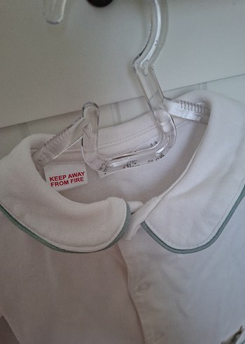 Bebek Erkek Beyaz Düğmeli Tulum - Görsel 3