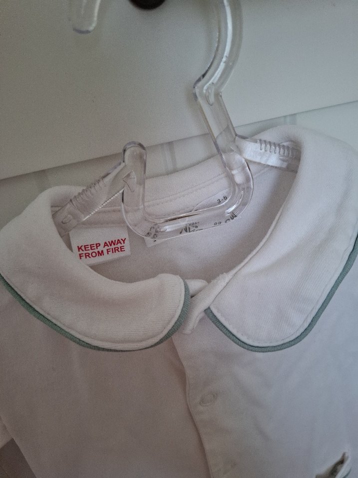 Bebek Erkek Beyaz Düğmeli Tulum - Görsel 3