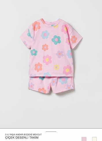 2 Yaş Beden pembe Renk @Zara Çicek Desenli Kiz Takim