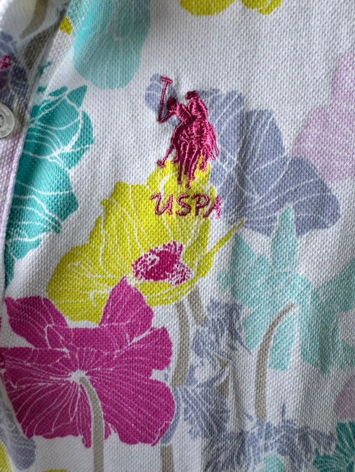 Uspa Polo yaka Kısa Kollu Kız Elbisesi - Görsel 3