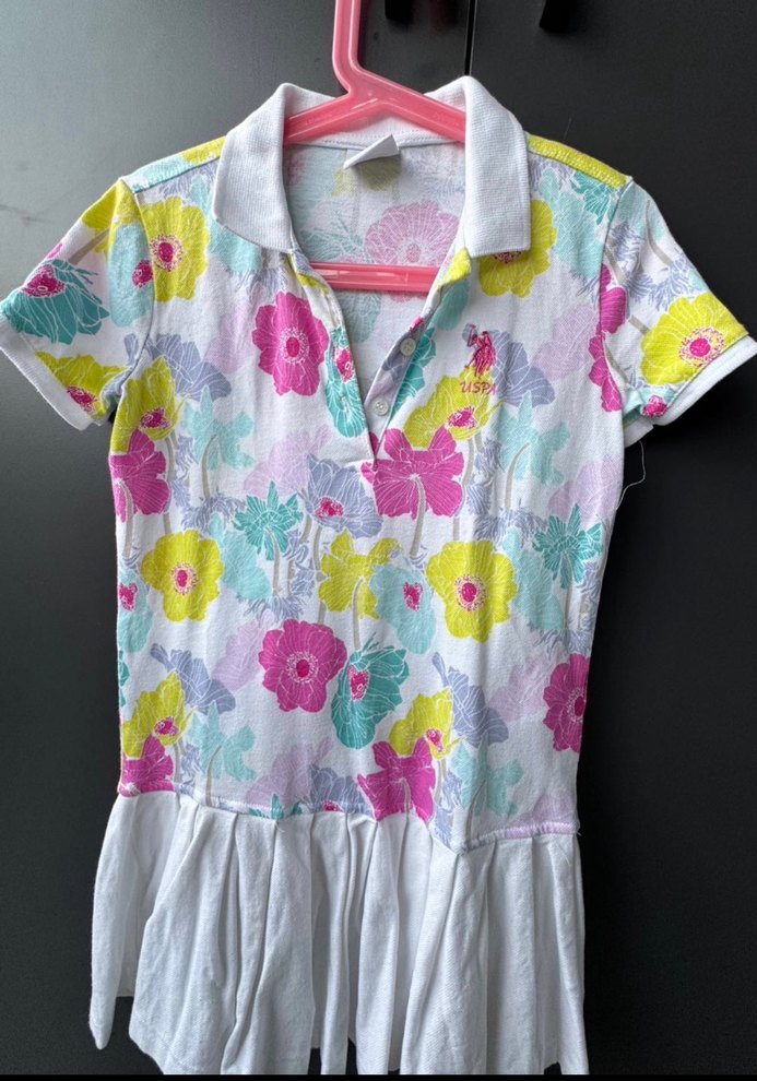 Uspa Polo yaka Kısa Kollu Kız Elbisesi - Görsel 2