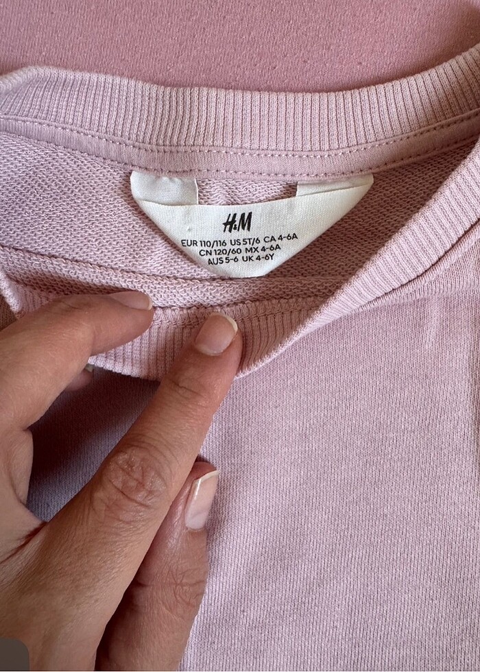 H&M 4-6 yaş sweatshirt elbise - Görsel 2