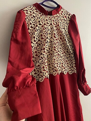 xl Beden bordo Renk Dantel detaylı elbise