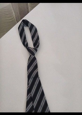 Gri Çizgili Erkek Kravat - Görsel 2