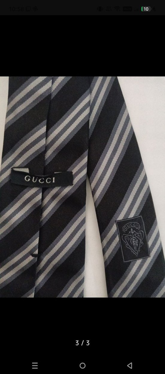 Gri Çizgili Erkek Kravat - Görsel 3