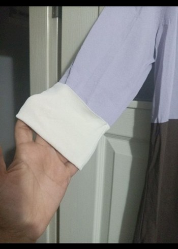 Uzun Kollu V Yaka Rahat Elbise - Görsel 4