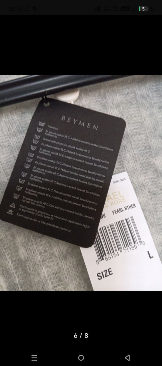 Gri Örgü Kadın Hırka Midi Boy - Görsel 5