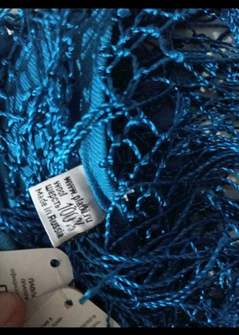 Püsküllü Koyu Mavi Bohem Kadın Fuları - Görsel 6