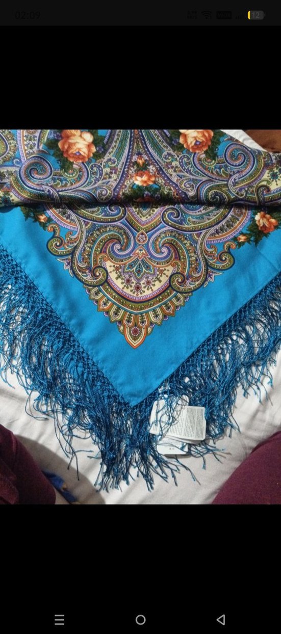 Püsküllü Koyu Mavi Bohem Kadın Fuları - Görsel 2