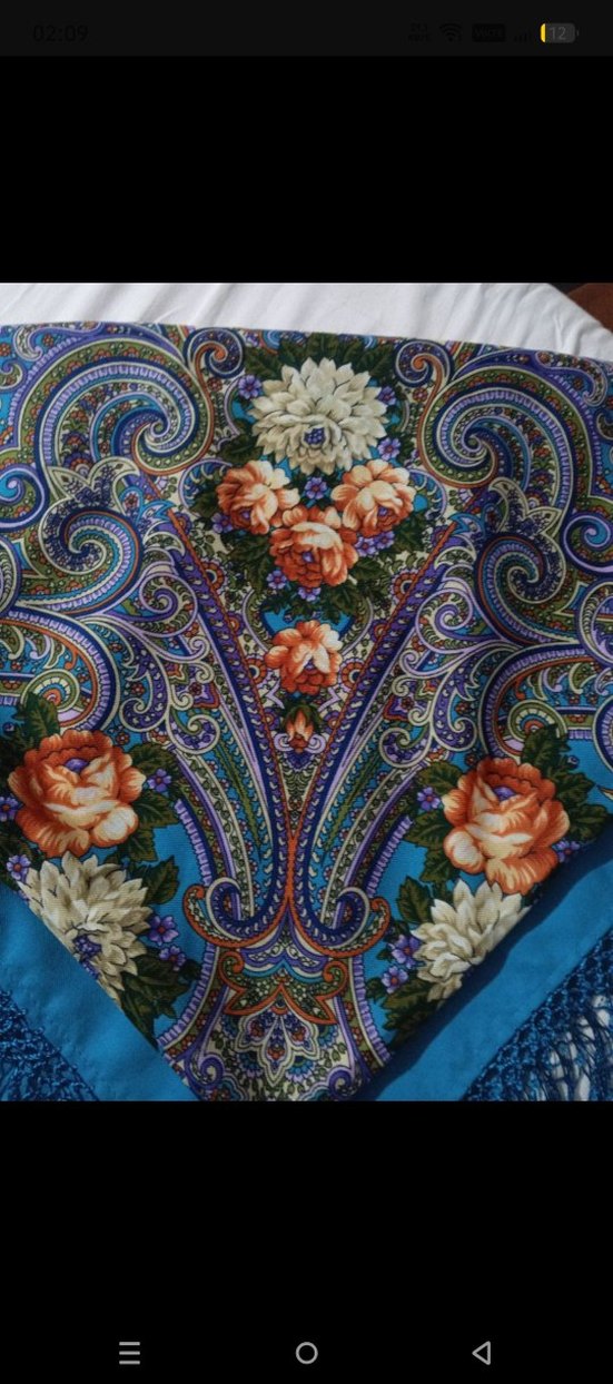 Püsküllü Koyu Mavi Bohem Kadın Fuları - Görsel 3