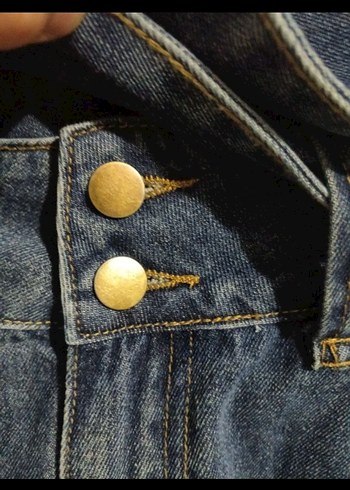 Kadın Mavi Kot Mini Etek Kemerli - Görsel 3