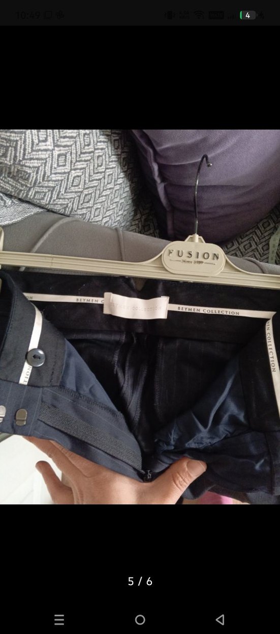 Kadın Kemerli Midi Denim Pantolon - Görsel 5