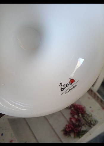 Gri-Beyaz Çiçek Desenli Tabak - Görsel 4