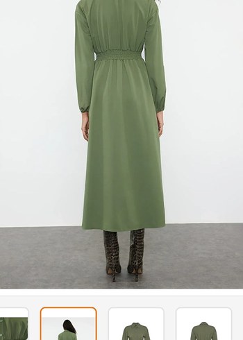 Trendyol & Milla Beli Lastikli Modest Kadın Uzun Elbise