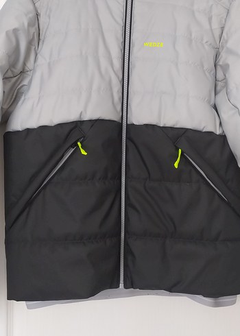 Decathlon Gri Siyah Fermuarlı Erkek çocuk Kayak Montu