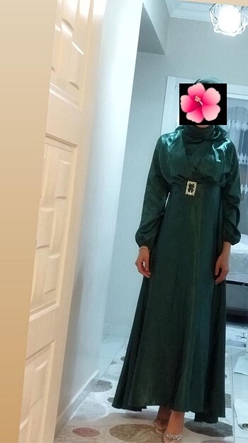 Tesettür abiye Zümrüt yeşili