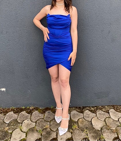 Lacivert Mini Abiye Elbise
