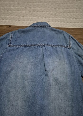 Kız Çocuk Mavi Denim Gömlek - Görsel 5