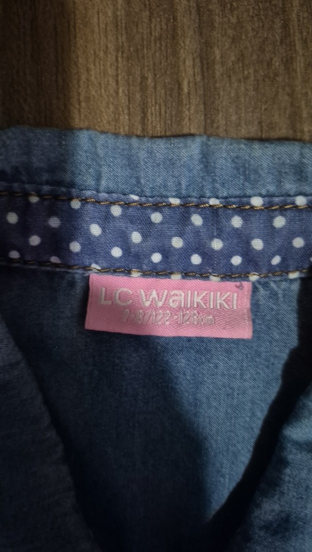 Kız Çocuk Mavi Denim Gömlek - Görsel 3