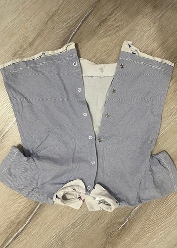 Düğmeli Kısa Kollu Bebek Erkek Hastane Kıyafeti - Görsel 2