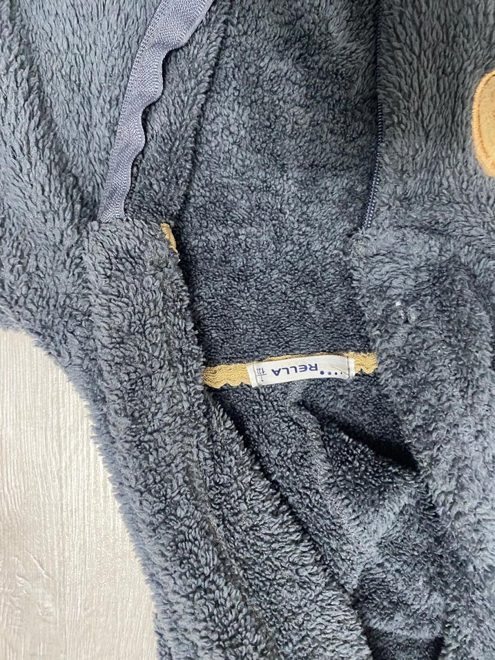 Gri Erkek Bebek Kürklü Nakışlı Tulum - Görsel 2