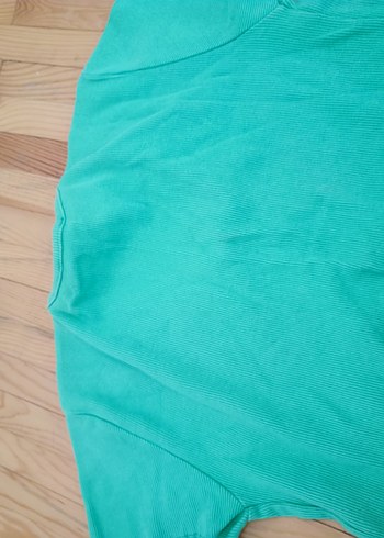 yeşil Düz Basic kadın Tişörtü - Görsel 3