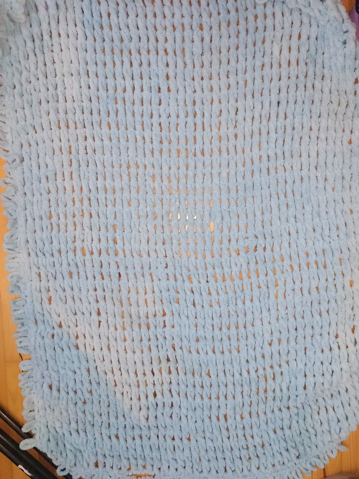 Gri Mavi Örgü Çocuk Battaniyesi - Görsel 3