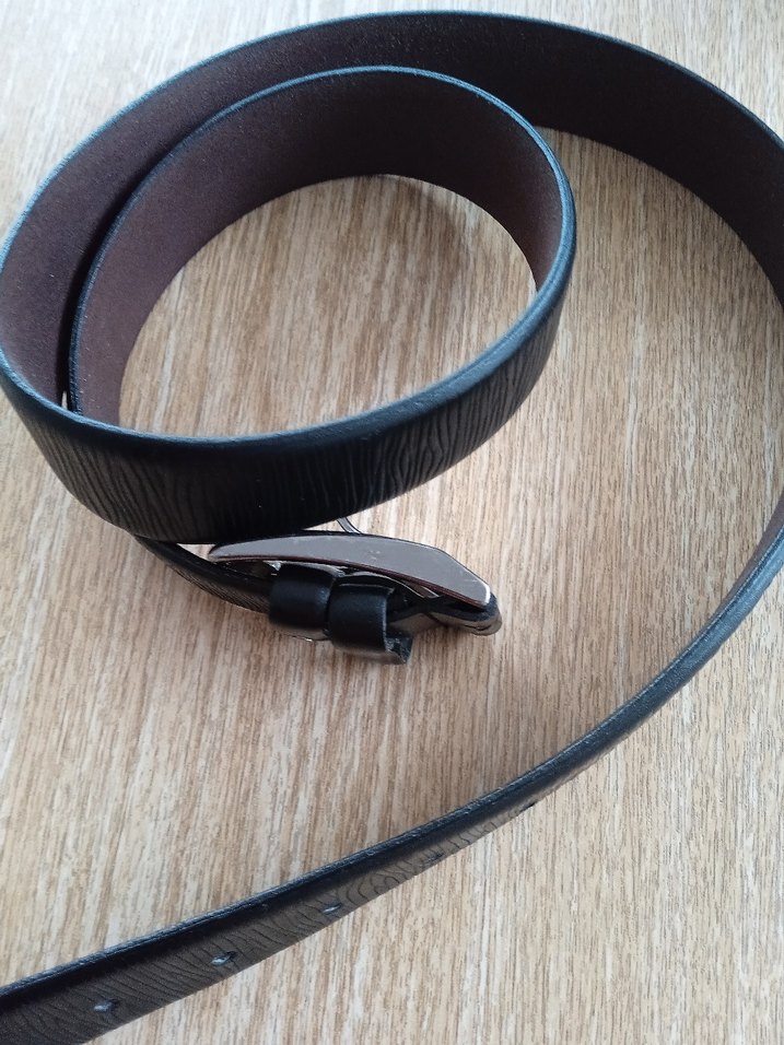 Siyah Minimalist Erkek Biker Kemer - Görsel 4