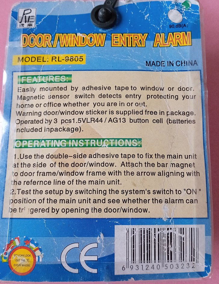 Beyaz Kapı/Pencere Giriş Alarmı 90 dB - Görsel 3