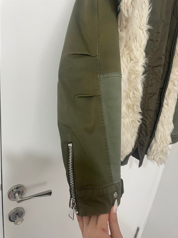 Zara kürklü mont - Görsel 5