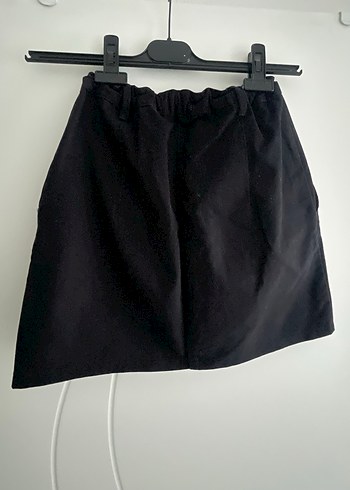 Düğmeli Siyah Mini Etek - Görsel 3