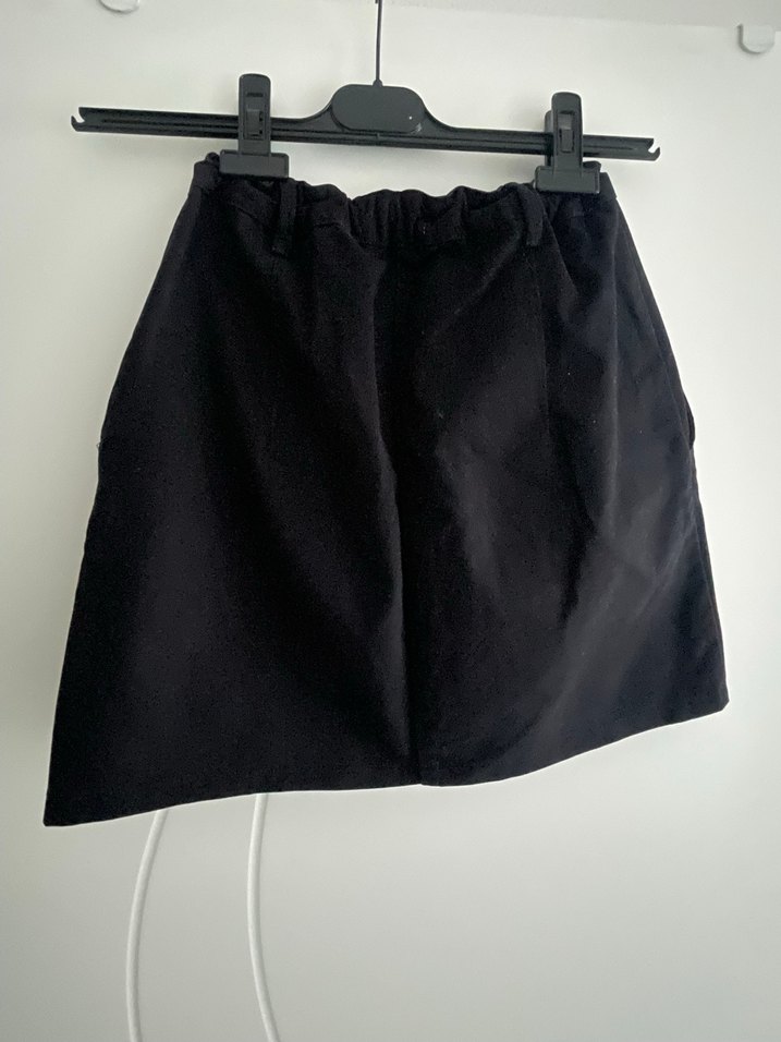 Düğmeli Siyah Mini Etek - Görsel 3