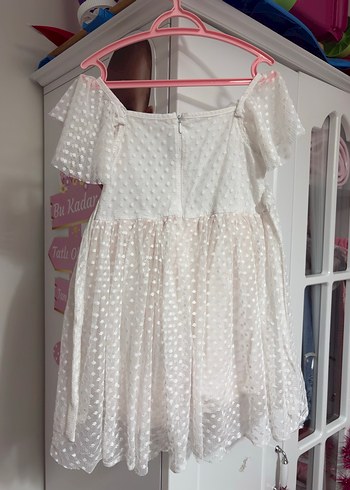 Kız Çocuk Beyaz Dantel Bohem Elbise - Görsel 2